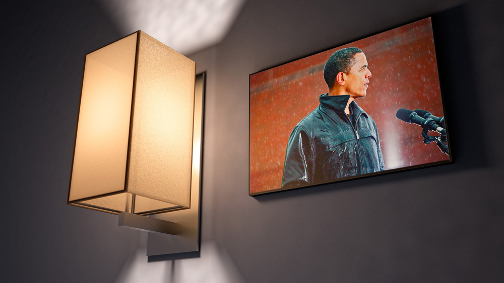 Obama and Wall Lamp